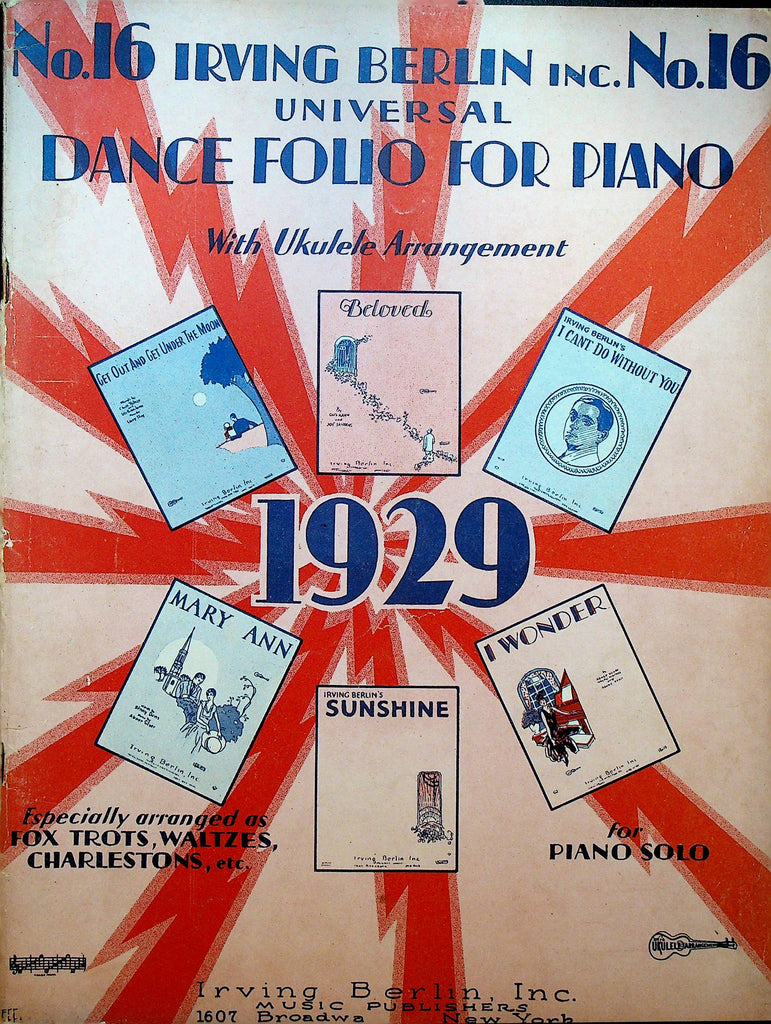 Irving Berlin Universal Dance Folio for Piano 16 1929