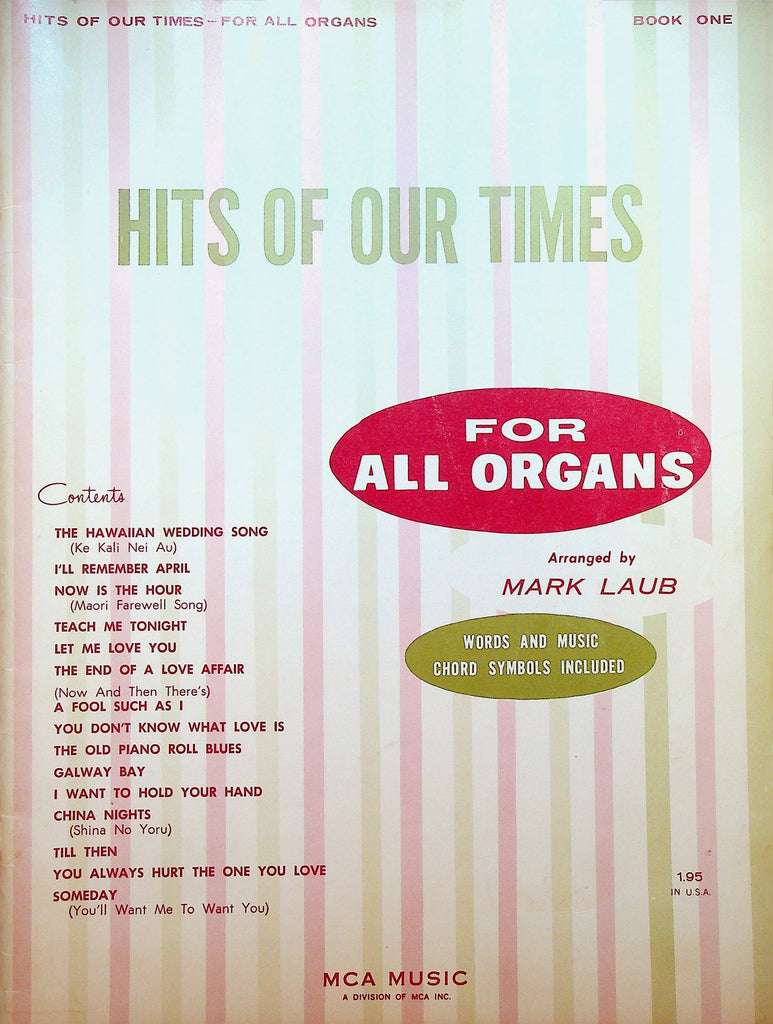 Hits of Our Times For All Organs Book One