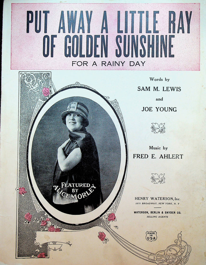 Put Away a Little Ray of Golden Sunshine for a Rainy Day Sheet Music