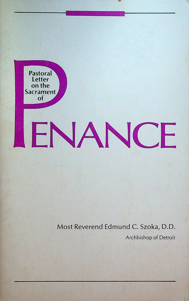 Pastoral Letter on the Sacrament of Penance