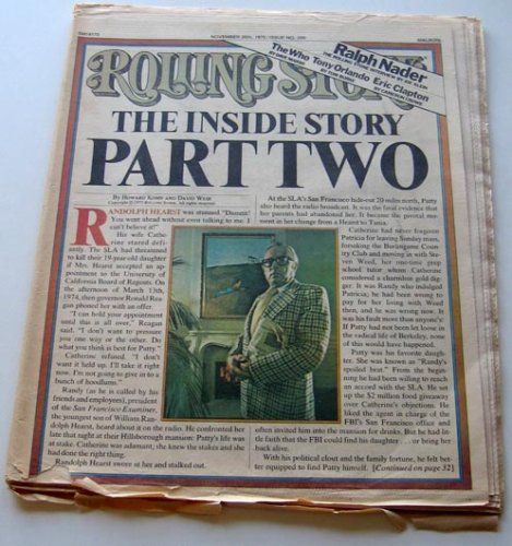 Patty Hearst Rolling Stone Issue #200 November 1975