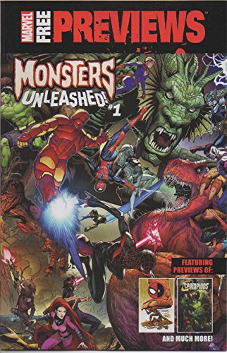 Marvel Free Previews: Monsters Unleashed!, no. 1 (March 2017) (promo one-shot comic) (Kid Kaiju, Avengers, Inhumans, Thor, Iron Man, Captain America, Deadpool, Groot, Rocket Raccoon, Fin Fang Foom)
