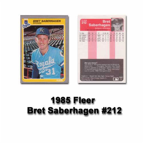 1985 Fleer Bret Saberhagen Rookie Card