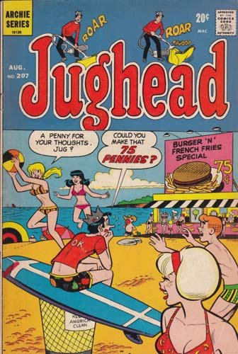 Jughead #207 Bsck Issue Comic Book (Aug 1972) Very Good +