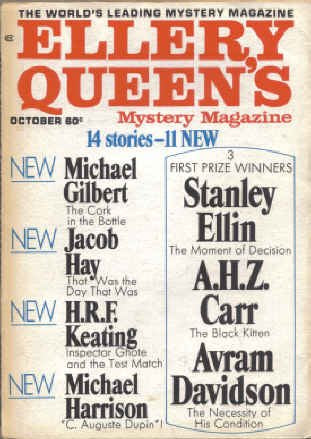 Ellery Queen's Mystery Magazine, October 1969 (Vol. 54, No. 4)