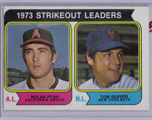 1974 Topps #207 Nolan Ryan / Tom Seaver LL (League Leaders StrikeOuts) (Baseball Cards)