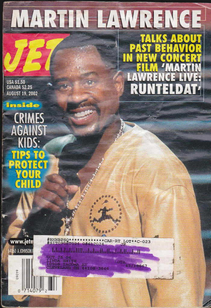 Jet Magazine Martin Lawrence August 19 2002 Free USA S/H