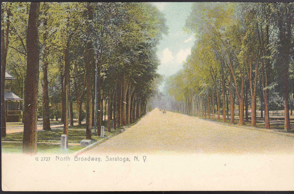 North Broadway in Saratoga NY Unused Postcard Undivided Back Rotograph