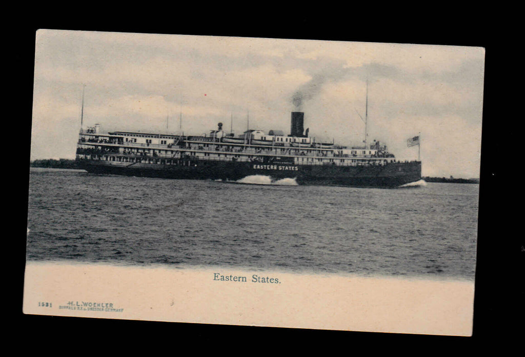 Eastern States Ship postcard Undivided Back HL Woehler