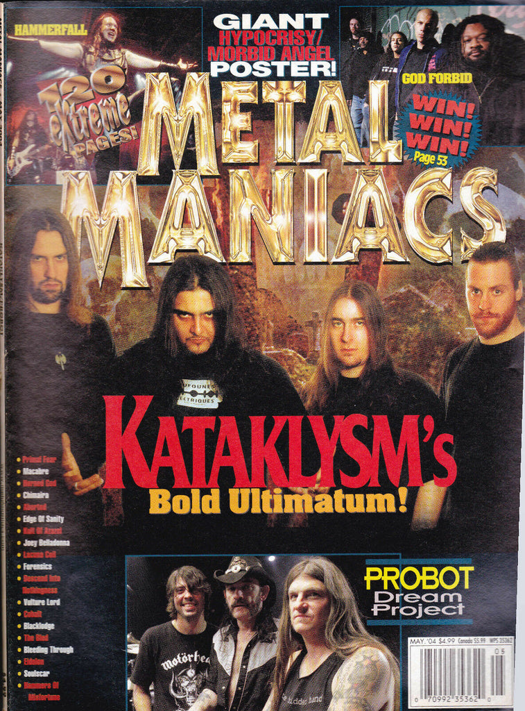 Metal Maniacs Magazine May 2004 Kataklysm Probot Macabre Cobalt Soulscar