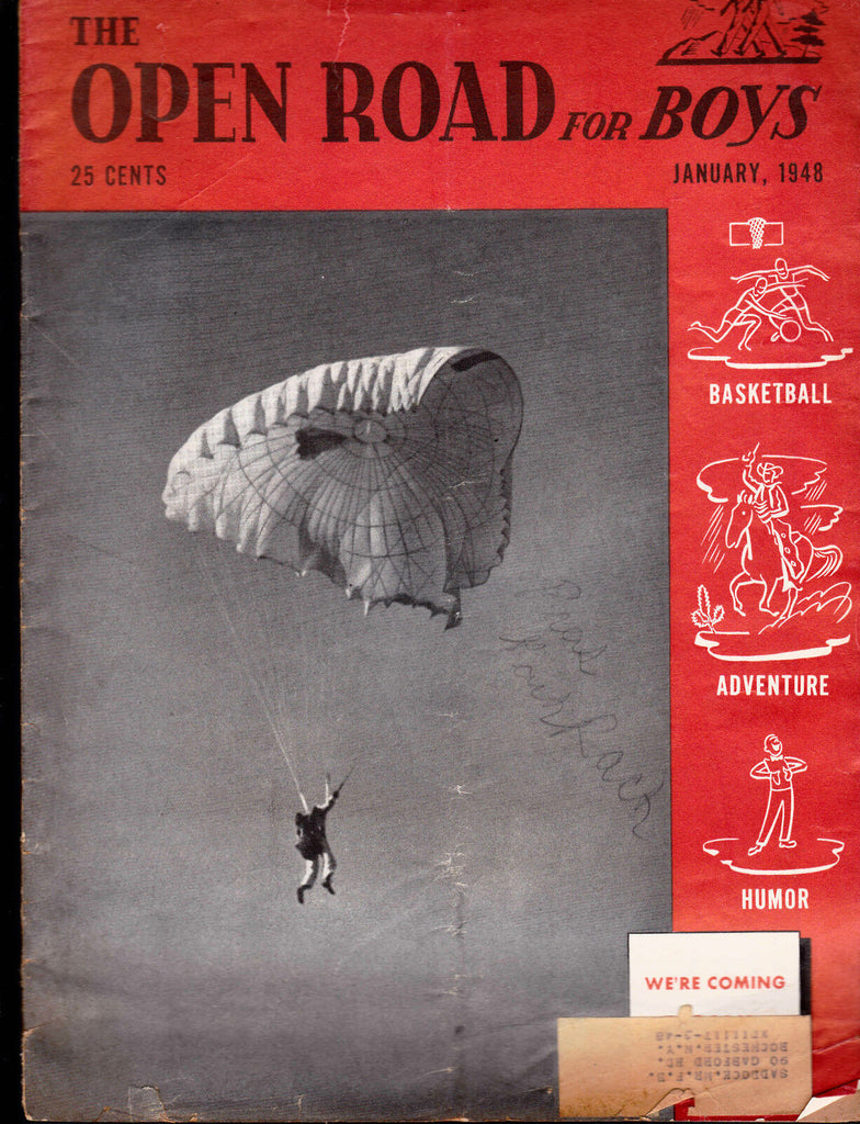 The Open Road for Boys Parachute Parachuting Cover January 1948