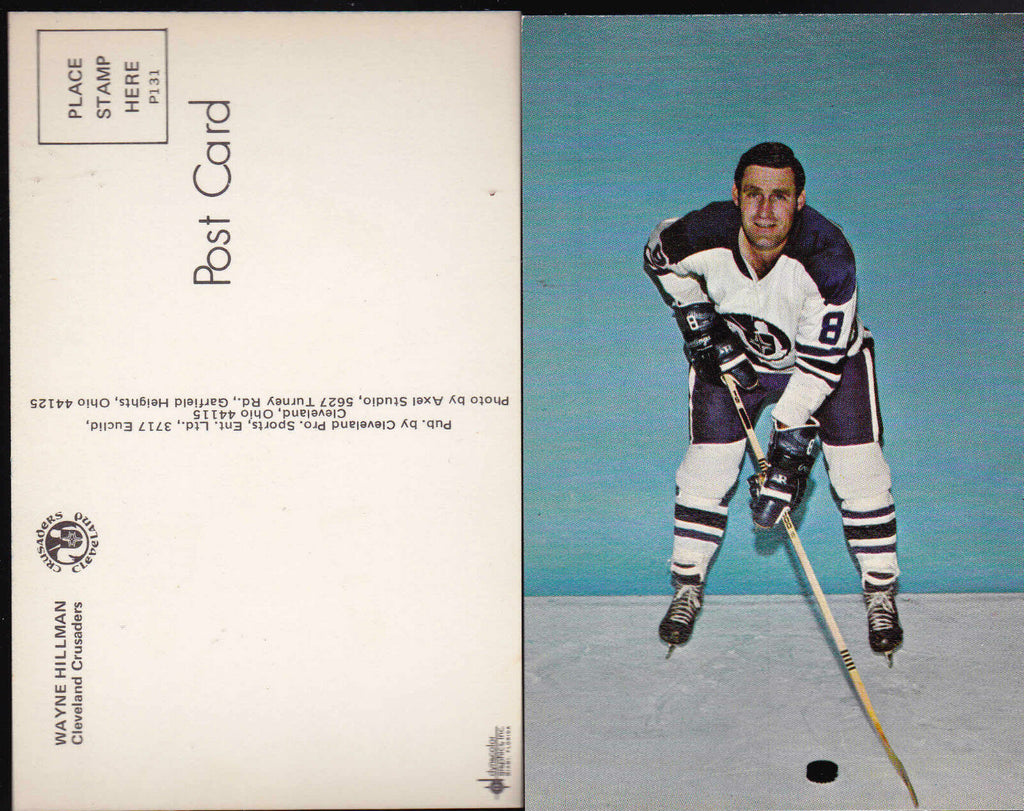Wayne Hillman Cleveland Crusaders WHA Postcard Unused 1970s