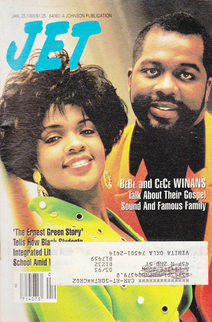 Jet Magazine BeBe and CeCe Winans January 25 1993  Free USA S/H