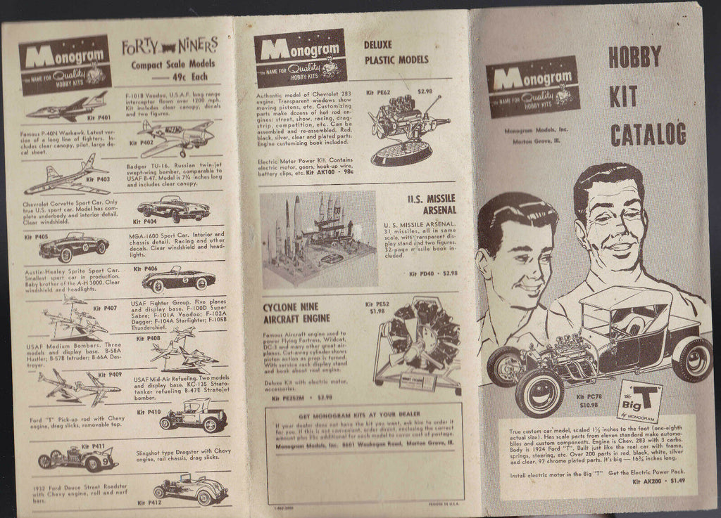Monogram Quality Hobby Kit Catalog 1960s Brochure Models