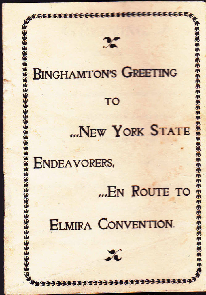 Binghamton NY Greeting to New York State Endeavorers to Elmira Convention 1897