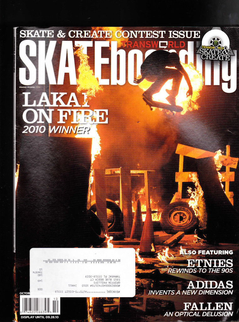 Transworld Skateboarding Magazine October 2010 Lakai, Vincent Alvarez