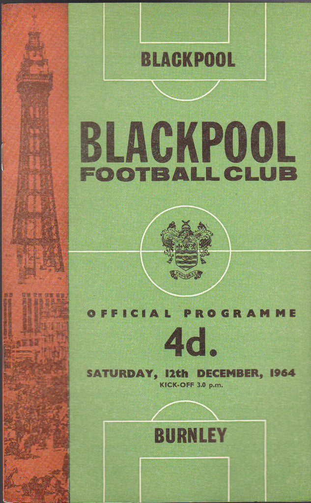 Burnley  at BLACKPOOL Official Programme 12 December 1964