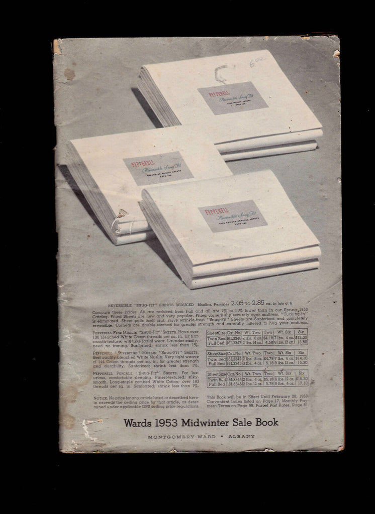 Montgomery Wards 1953 Midwinter Sale Book (178 page catalog)