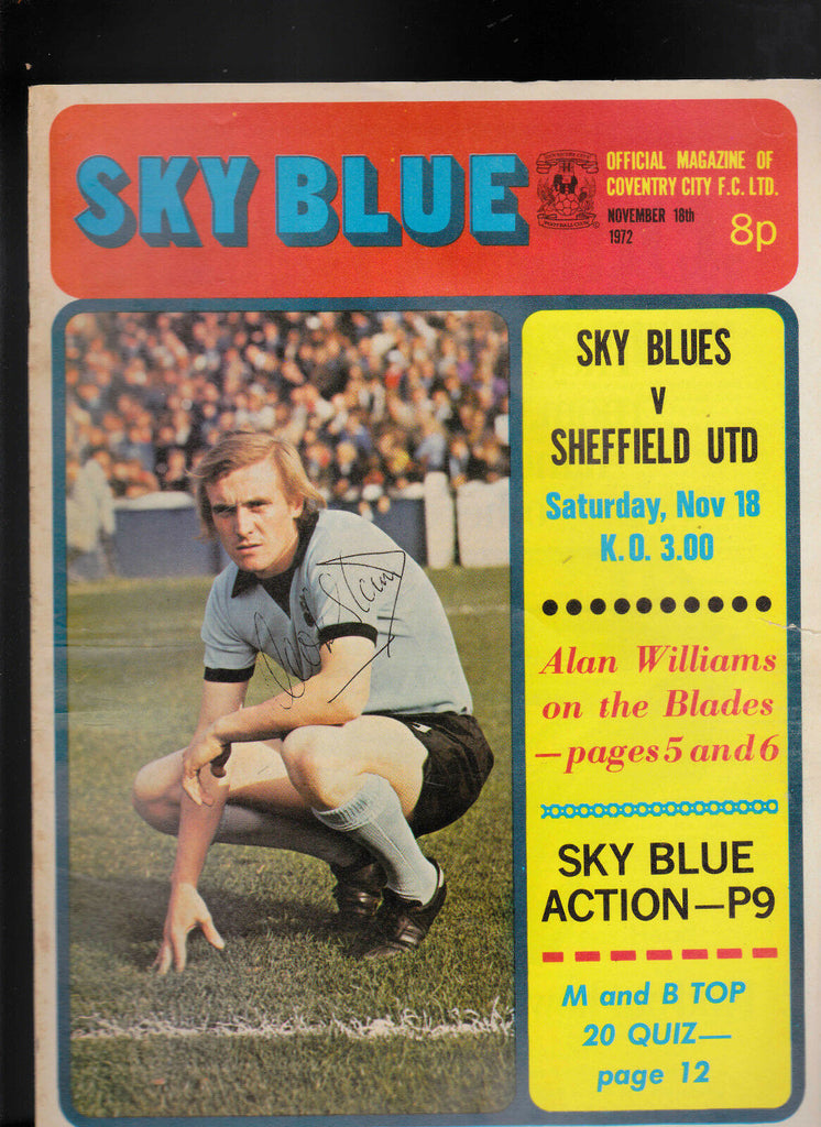 Coventry City FC Sky Blue v Sheffield United November 18 1972  Tony Currie
