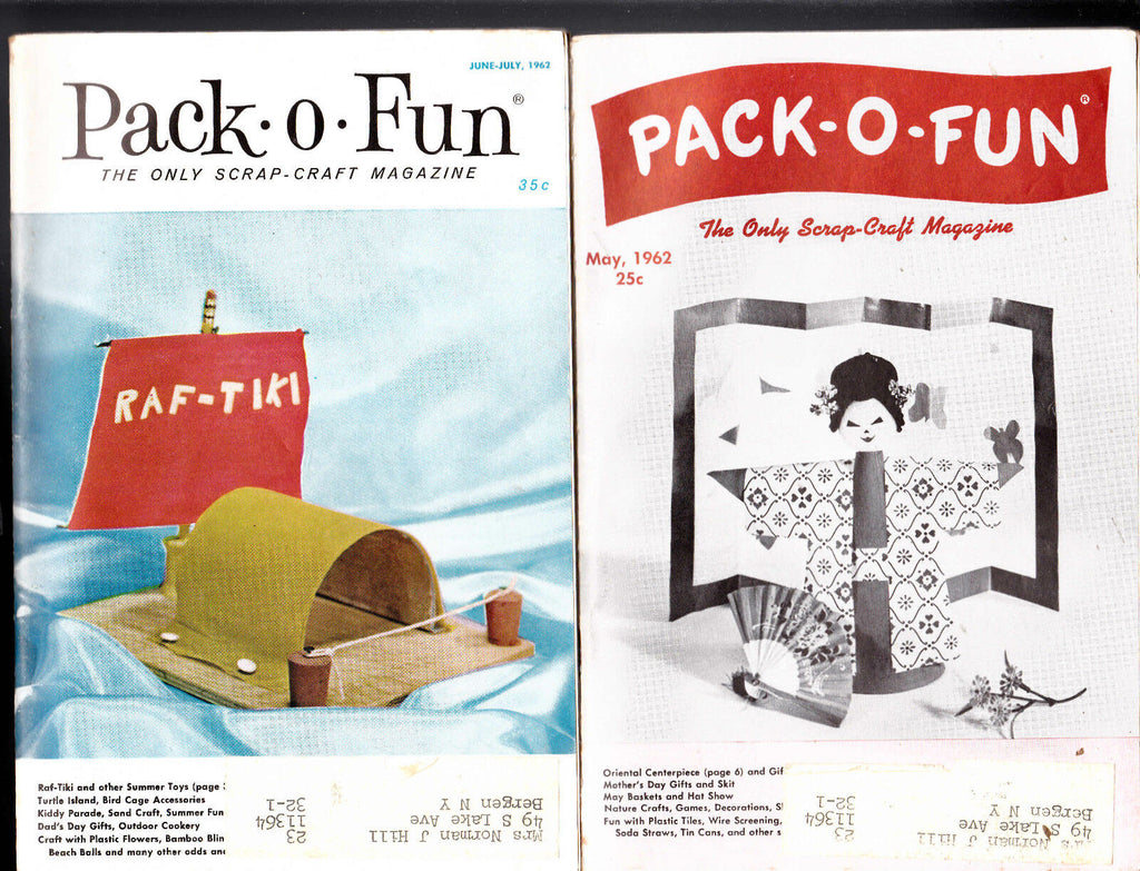 Pack-o-Fun Scrap Craft Magazine Lot of 5 From 1960s