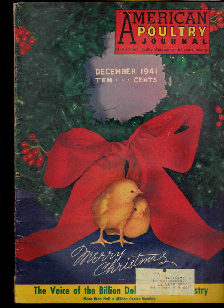 December 1941  American Poultry Journal- Baby Chicks Merry Christmas Cover