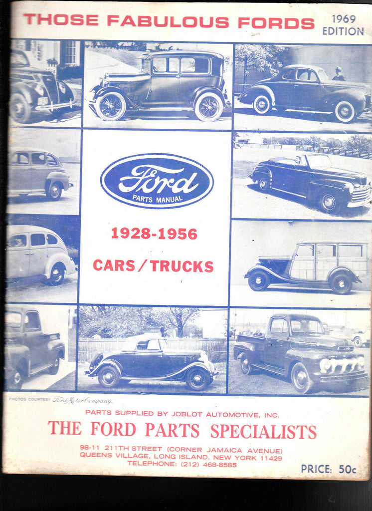 Those Fabulous Fords 1969 Edition Ford Parts Specialists Catalog 1928-1956 Cars