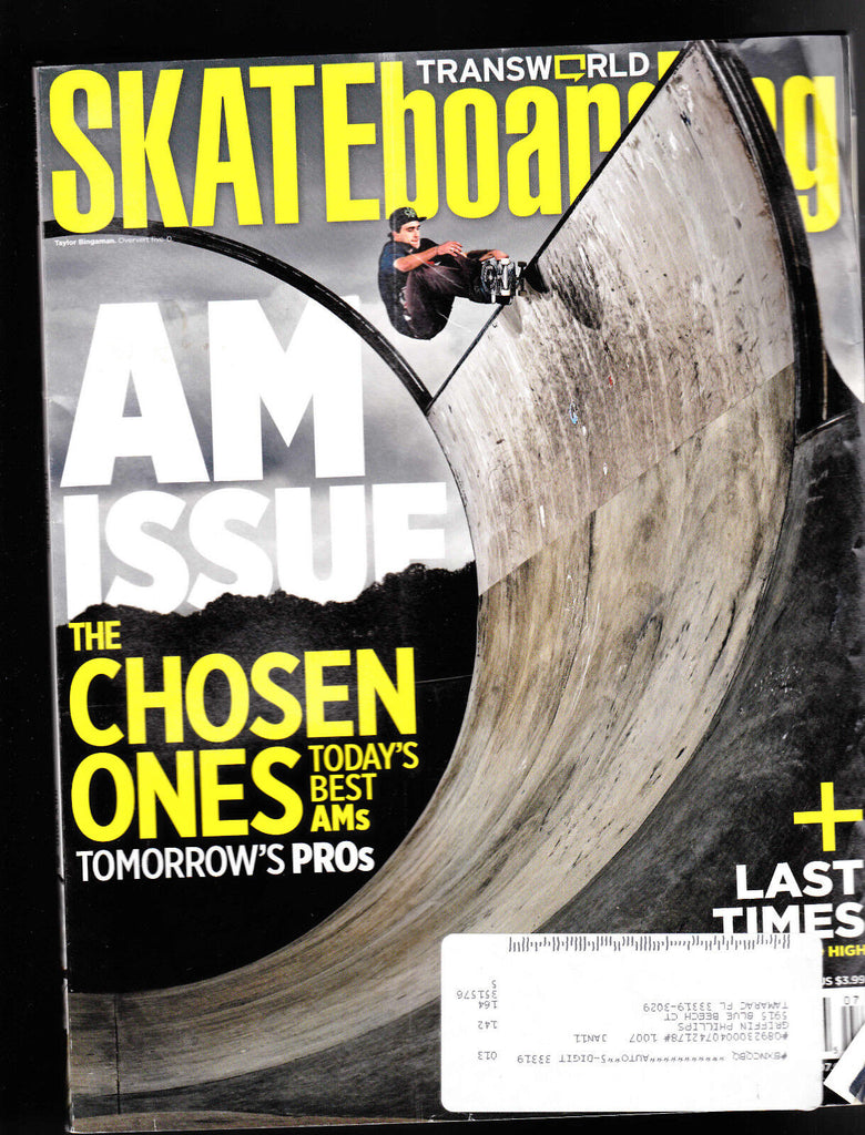 Transworld Skateboarding Magazine July 2011 AM Issue Taylor Bingaman