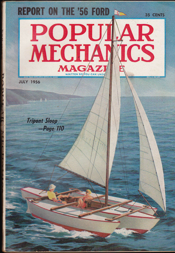 Popular Mechanics Magazine 1956 Ford Tripont Sloop  July 1956 Free US S/H