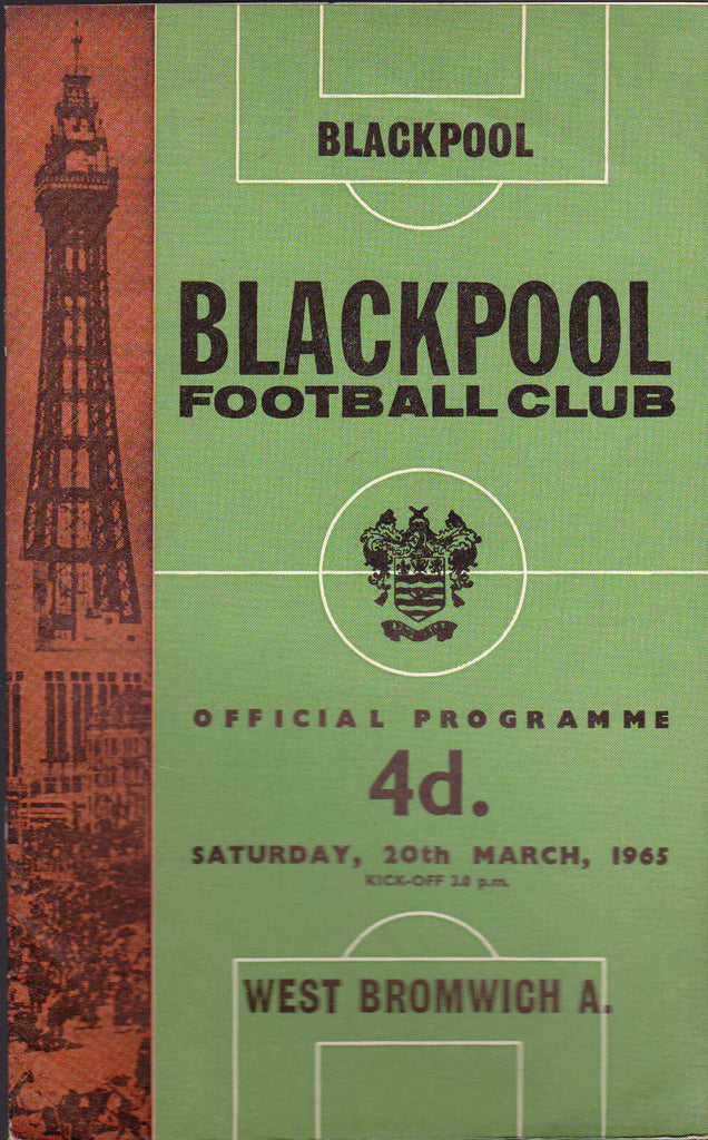 West Bromwich Albion at BLACKPOOL Official Programme 20 March 1965