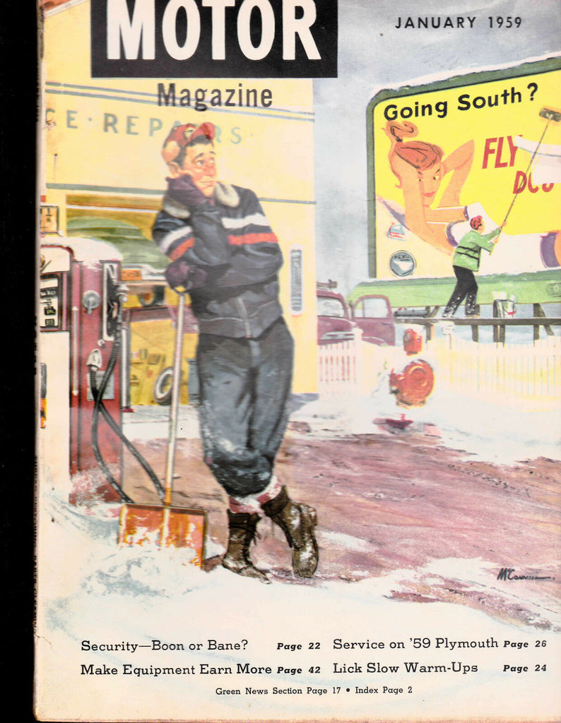 January 1959 Motor Magazine- Gerald McConnell cover, Cars and ads