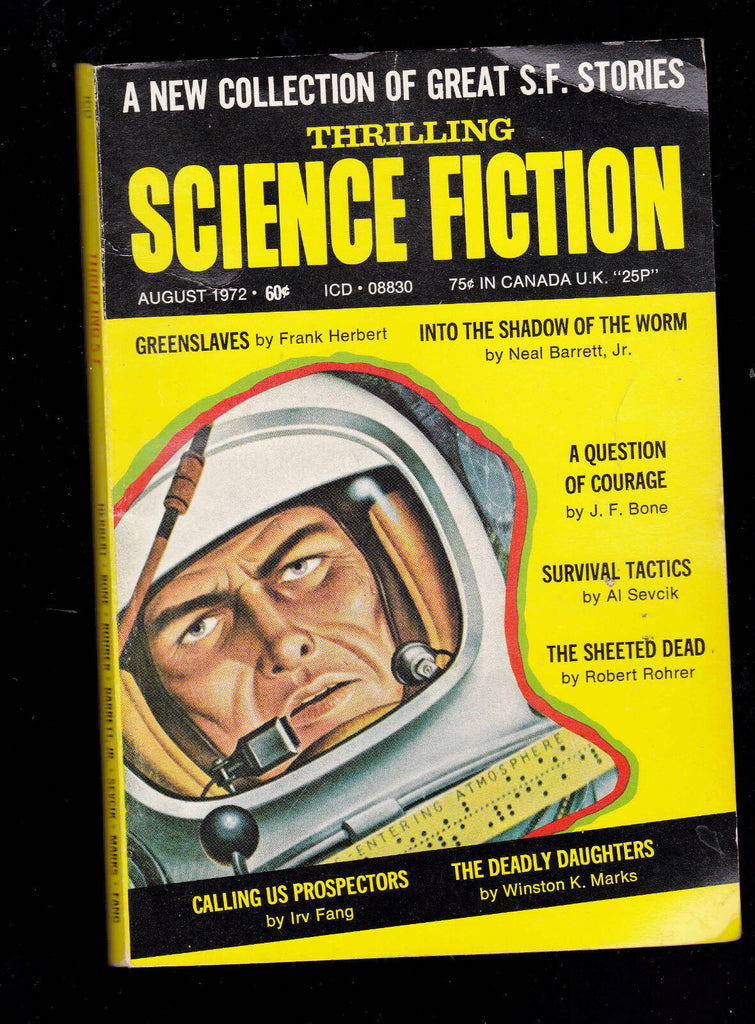 Thrilling Science Fiction Magazine August 1972 FRANK HERBERT JF Bone Irv Fang