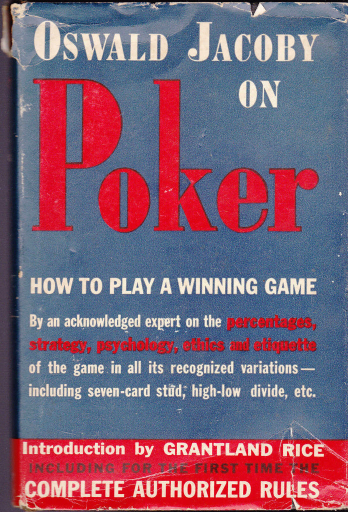 Oswald Jacoby on Poker HC DJ How to Play a Winning Game 1943 Grantland Rice