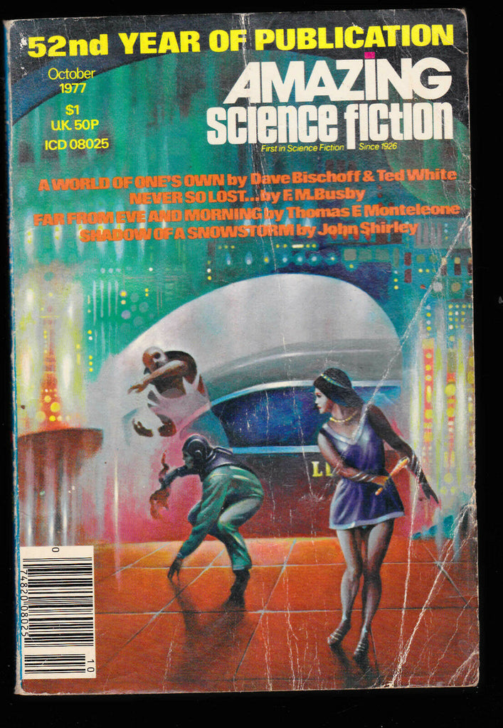 Amazing Science Fiction October 1977 FM Busby John Shirley Ted White