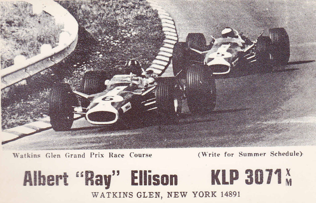 Albert Ray Ellison QSL Card Watkins Glen NY Grand Prix Race Course