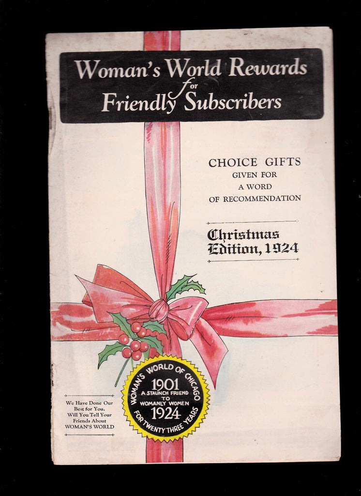 Woman's World Rewards for Friendly Subscribers Christmas 1924 Catalog