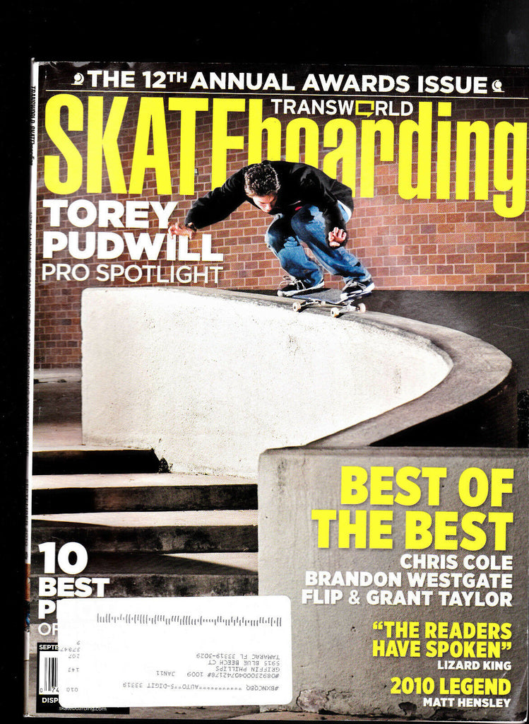 Transworld Skateboarding Magazine September 2010 Torey Pudwill, Chris Cole
