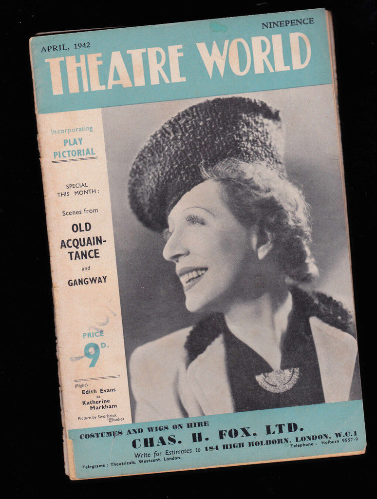 Theatre World Magazine April 1942 Edith Evans as Katherine Markham
