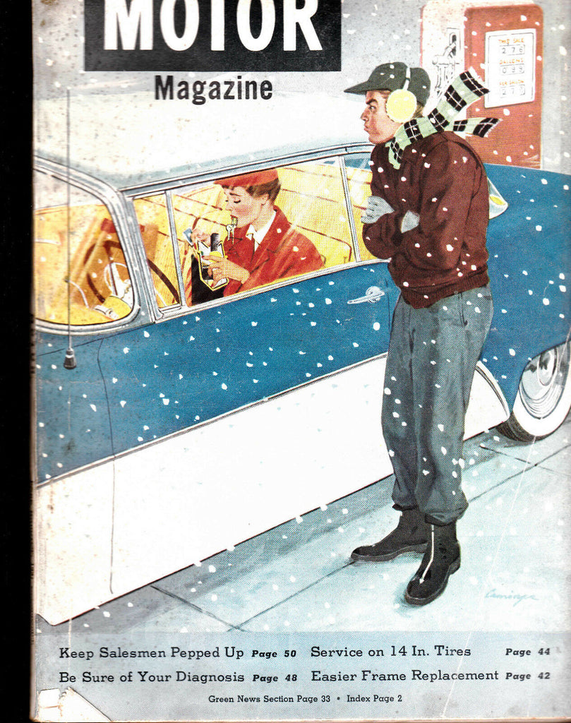 February 1957  Motor Magazine- Art Cumings cover, Cars and ads