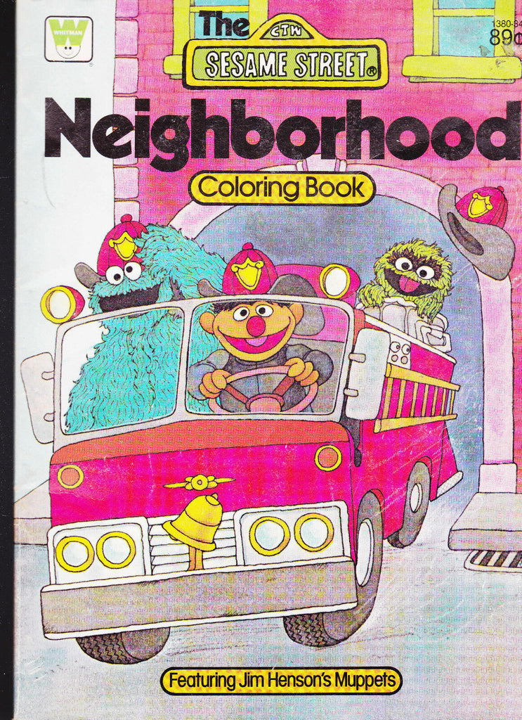The Sesame Street Neighborhood Coloring Book 1979 Whitman Jim Henson
