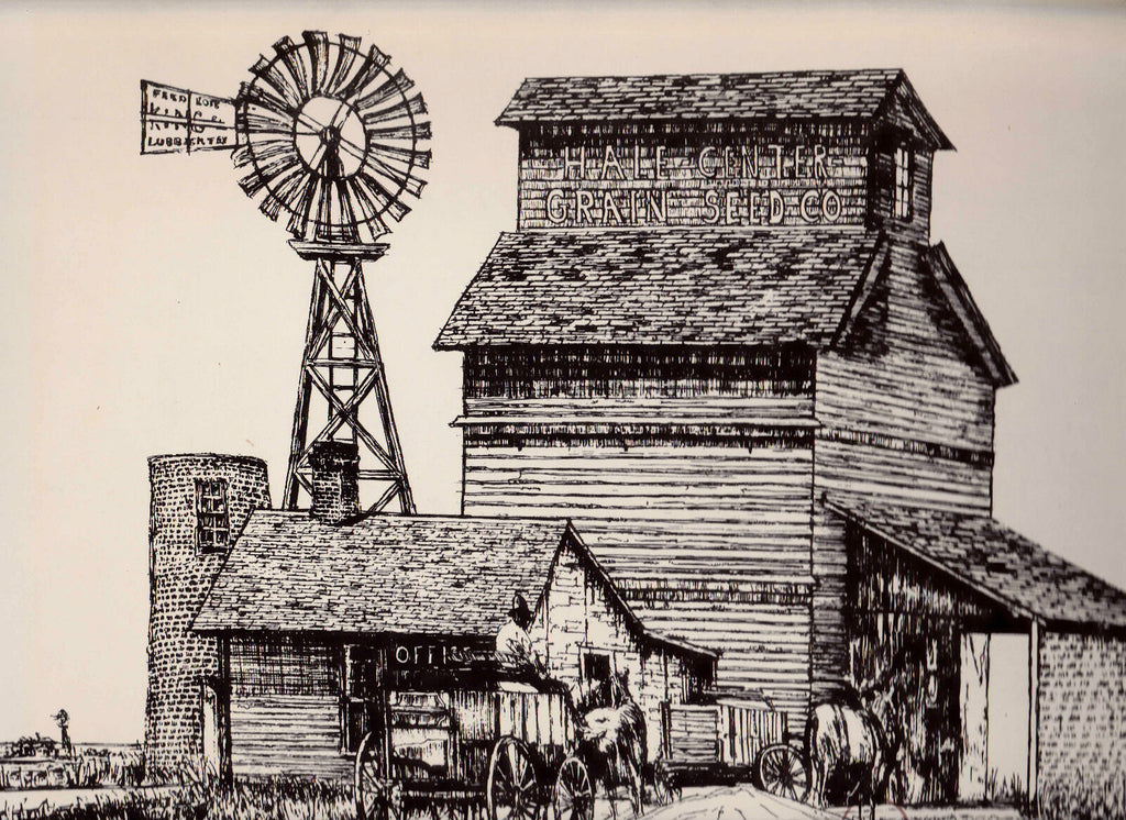 Hale Center Grain & Seed Co 1975 RICARDO signed print Bi-Centennial Fair
