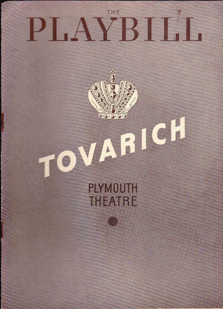 Tovarich Playbill Irina Feodorova Ernest Lawford July 12 1937