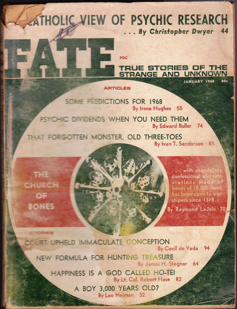 January 1968 Fate Magazine- Irene Hughes, Church of Bones, Ho-Tei