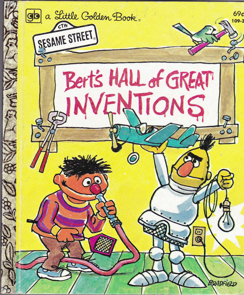 Bert's Hall of Great Inventions Little Golden Book Sesame Street 7th print