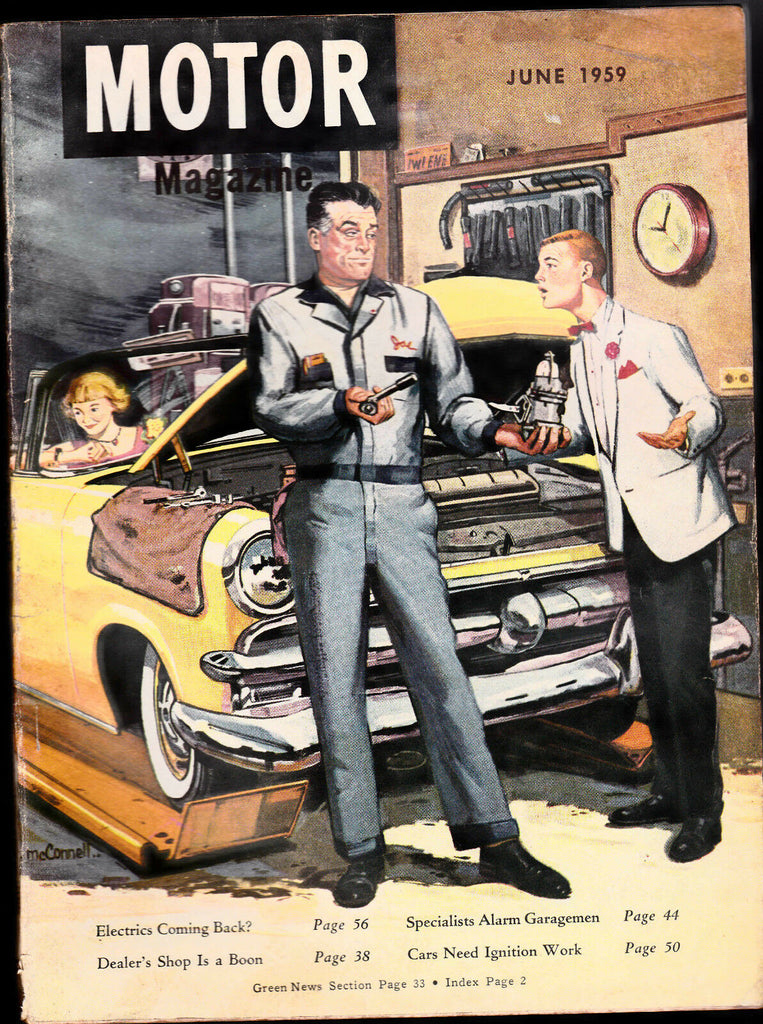 June 1959 Motor Magazine- Gerald McConnell  cover, Cars and ads
