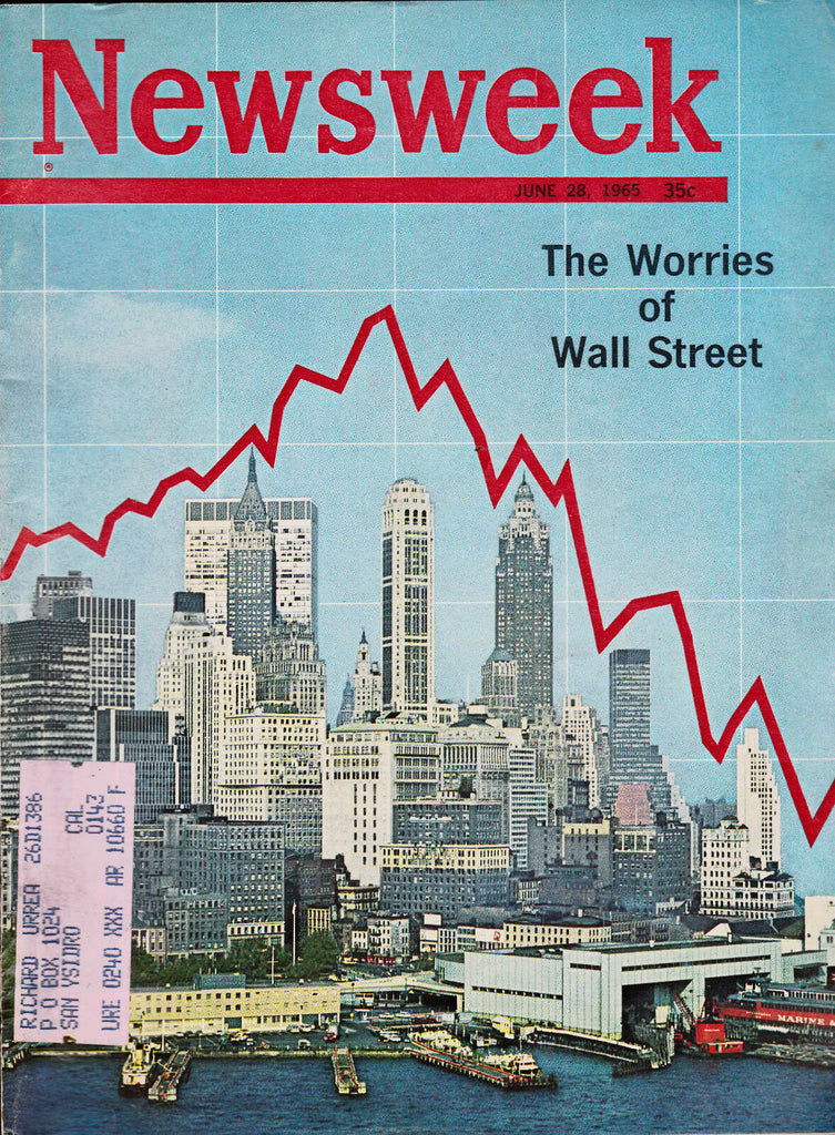 Newsweek Magazine- Wall Street Worries, Vietnam  June 28 1965