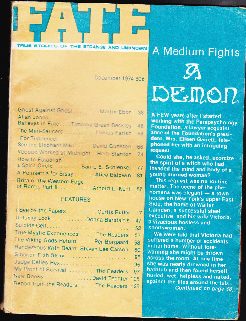 Fate Magazine December 1974   Allan Jones, A Medium Fights a Demon