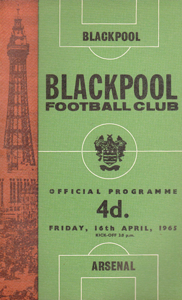 Arsenal at BLACKPOOL Official Programme 16 April 1965