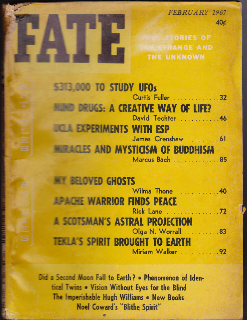 February 1967 Fate Magazine- Mind Drugs, Buddhism, ESP Experiments