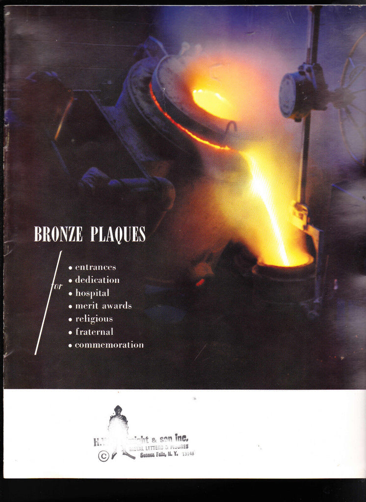 Bronze Plaques 1956 Catalog- entrances, dedication, religious, awards