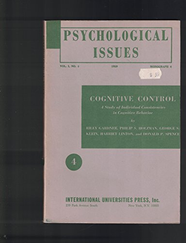 Psychological Issues Vol 1 #4 1959 Monograph 4